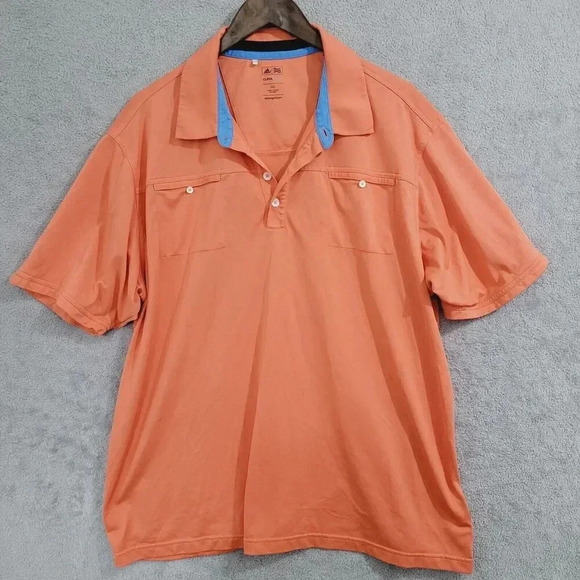 Adidas Mens 2XL Clima Cool Golf Polo Shirt Orange Short Sleeve 28PT - Picture 1 of 8